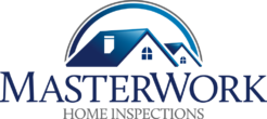 A blue and black logo for osterwicks home inspections.